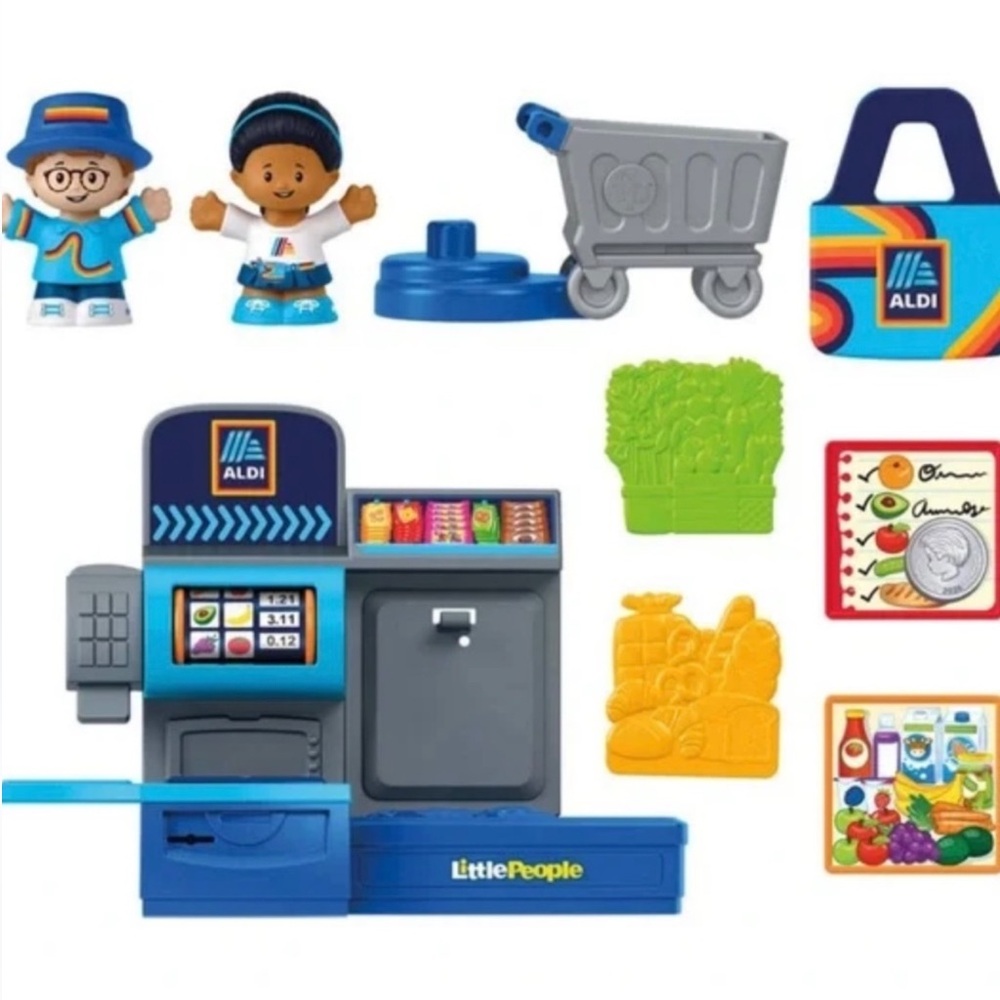 Fisher-Price Little People Aldi Shopping Grocery Checkout Play Set Exclusive New